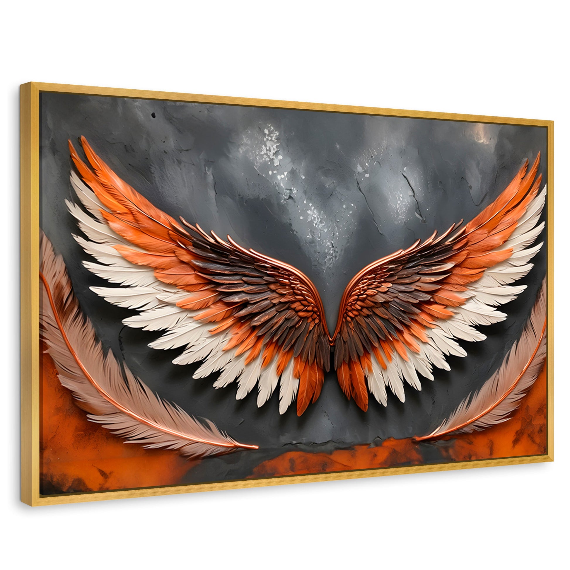 Cuadros Decorativos Canvas Revolution | Angel Luz Divina | Rectangular | Portada | Marco Dorado