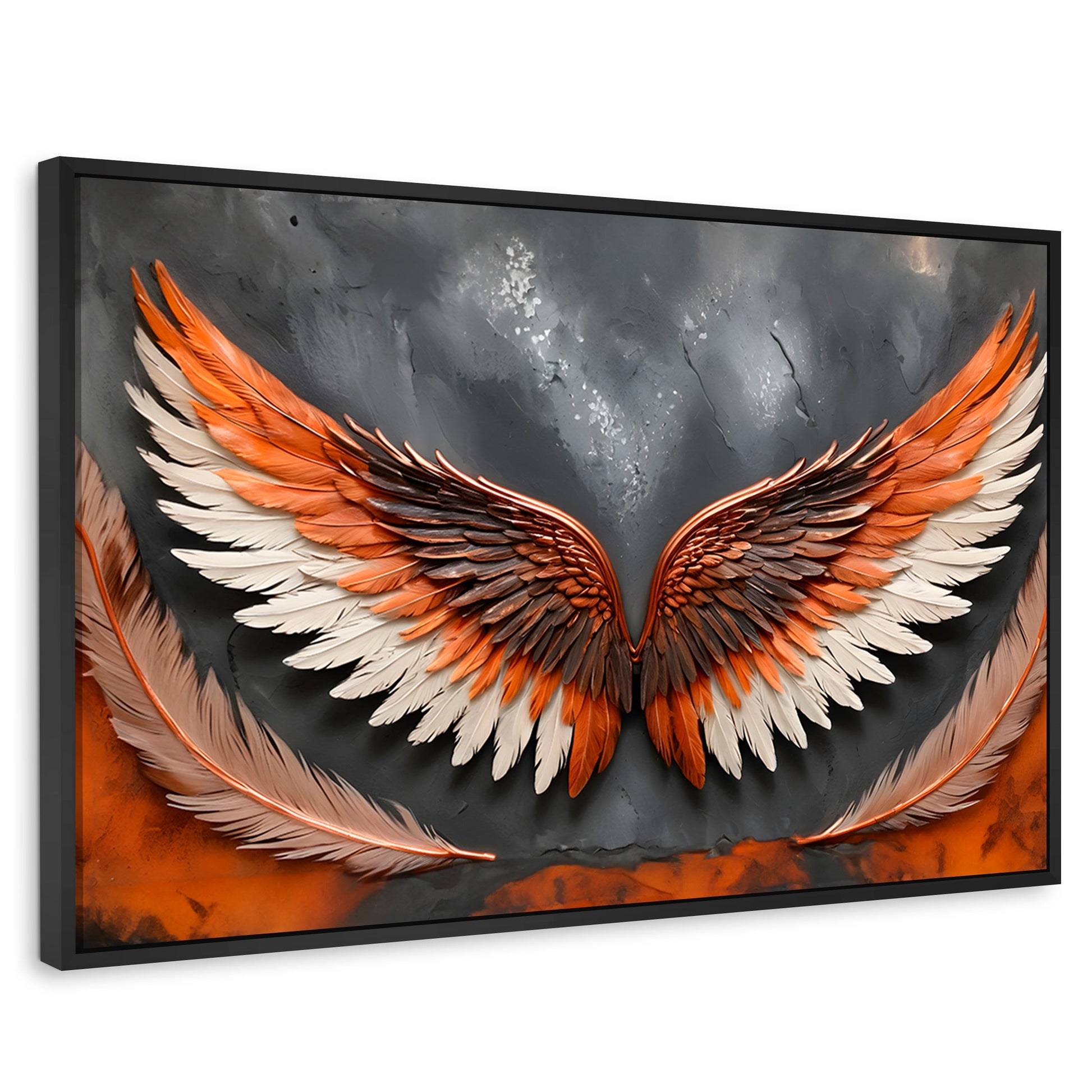 Cuadros Decorativos Canvas Revolution | Angel Luz Divina | Rectangular | Portada | Marco Negro