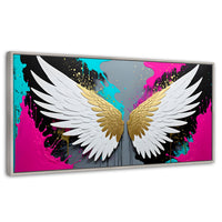 Cuadros Decorativos Canvas Revolution | Angel Protector | Panoramico | Portada | Marco Blanco