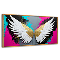 Cuadros Decorativos Canvas Revolution | Angel Protector | Panoramico | Portada | Marco Negro