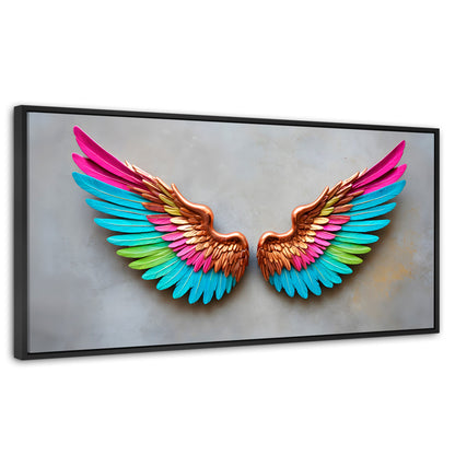Cuadros Decorativos Canvas Revolution | Angel Resplandor | Panoramico | Portada | Marco Plateado
