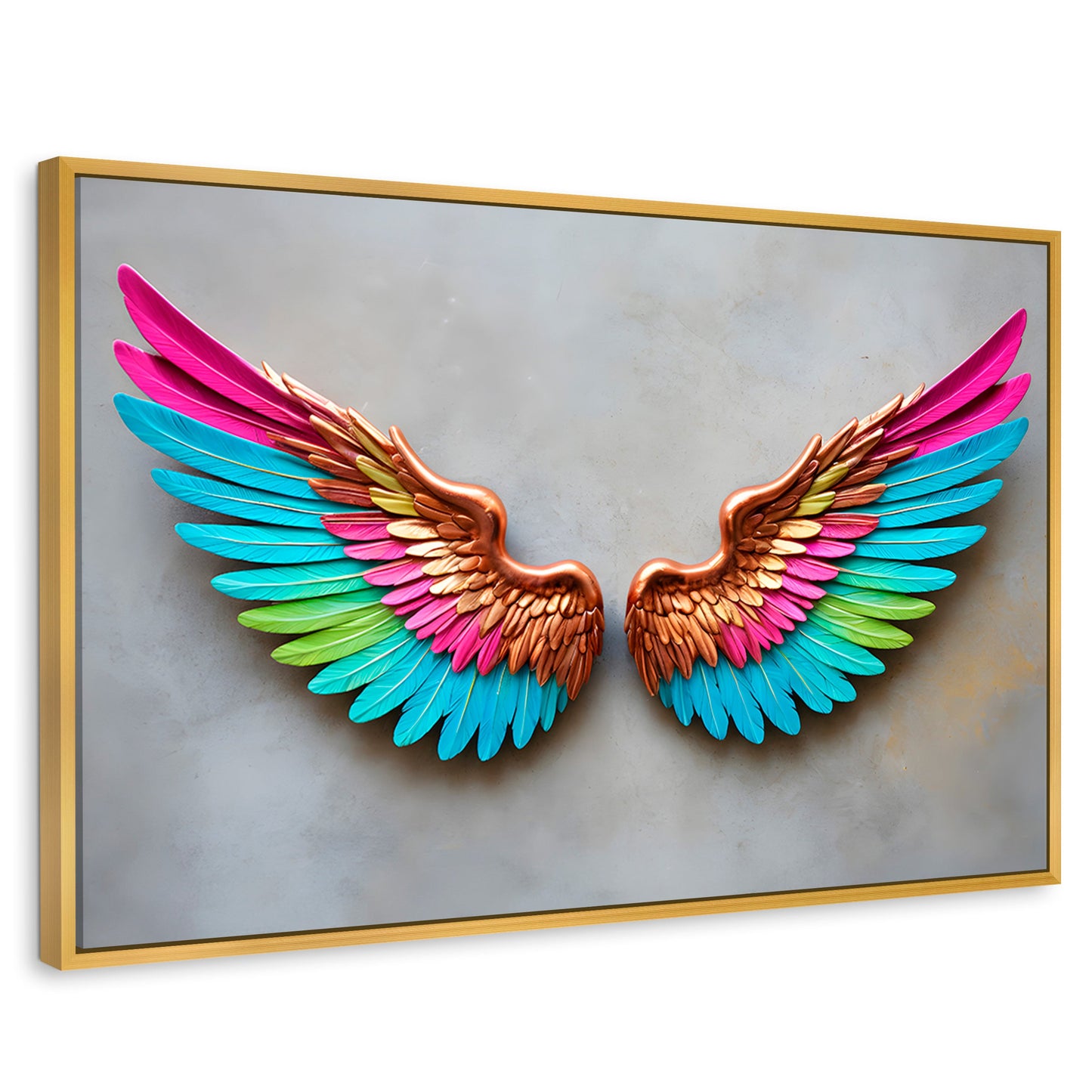 Cuadros Decorativos Canvas Revolution | Angel Resplandor | Rectangular | Portada | Marco Dorado