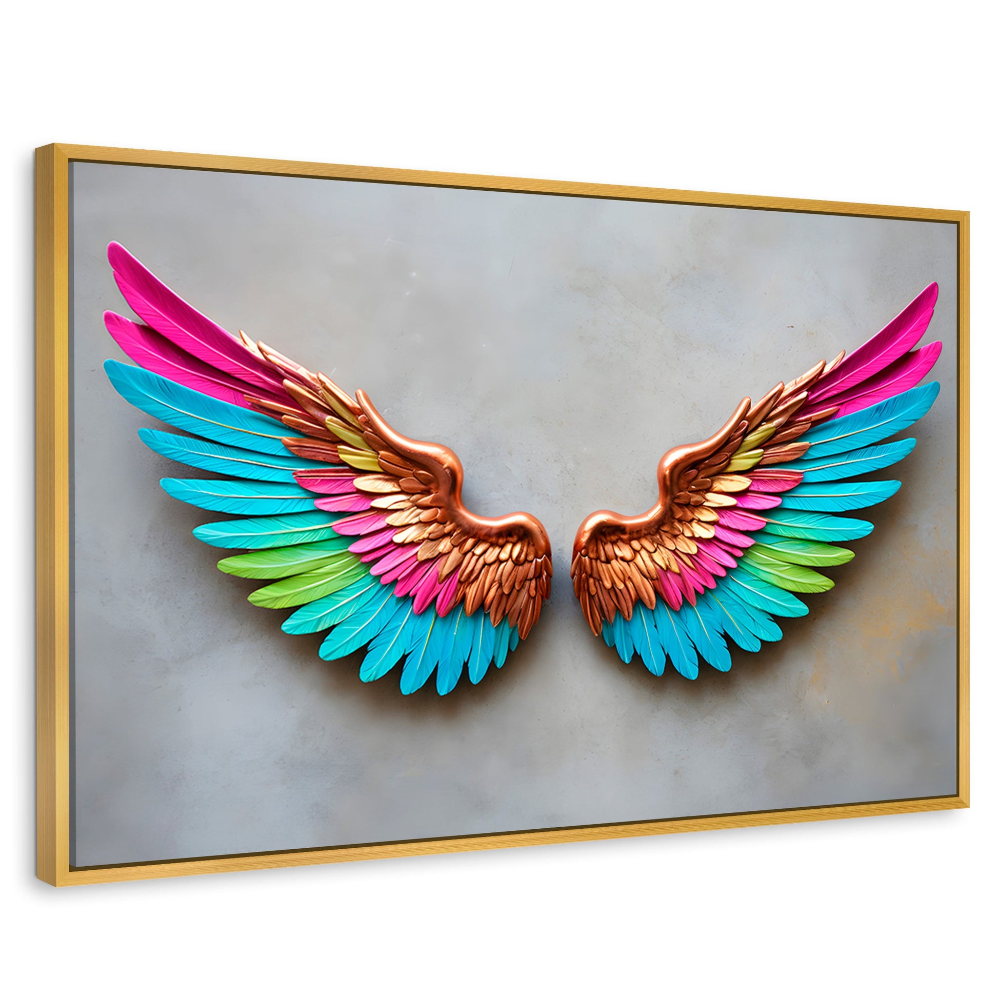 Cuadros Decorativos Canvas Revolution | Angel Resplandor | Rectangular | Portada | Marco Dorado