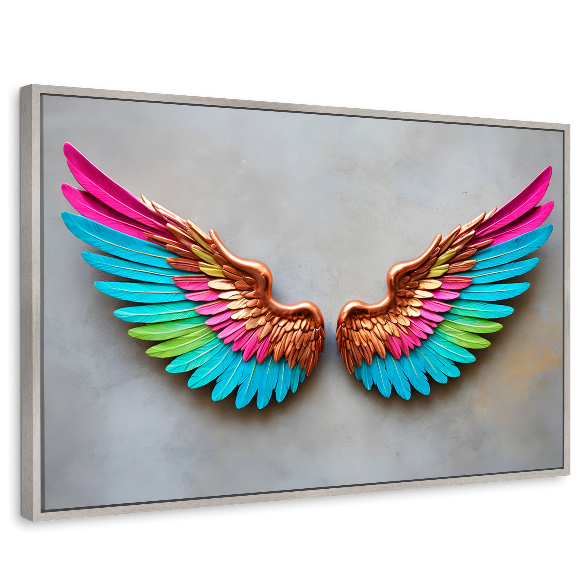 Cuadros Decorativos Canvas Revolution | Angel Resplandor | Rectangular | Portada | Marco Plateado
