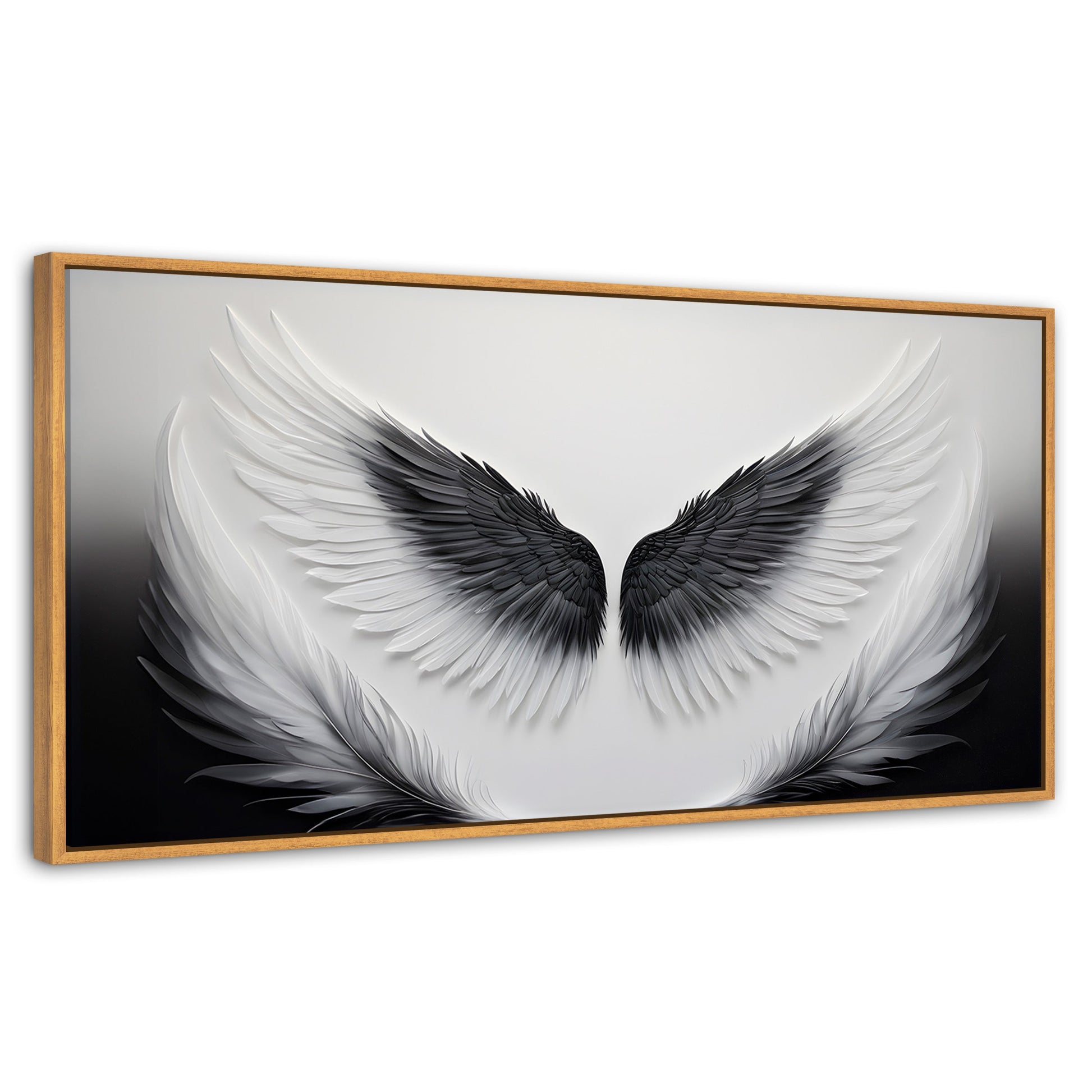 Cuadros Decorativos Canvas Revolution | Angel Vuelo Sagrado | Panoramico | Portada | Marco Negro