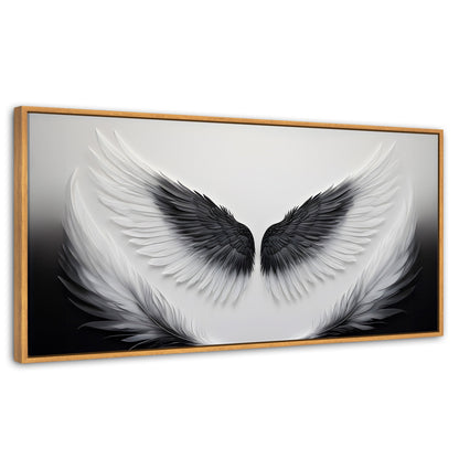Cuadros Decorativos Canvas Revolution | Angel Vuelo Sagrado | Panoramico | Portada | Marco Negro