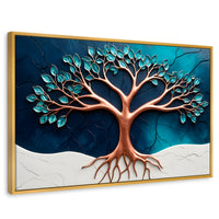 Cuadros Decorativos Canvas Revolution | Arbol Luminoso | Rectangular | Portada | Marco Dorado