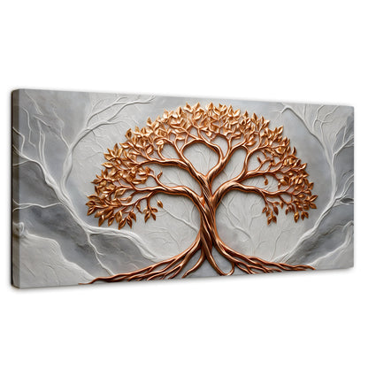 Cuadros Decorativos Canvas Revolution | Arbol Piedra Oro | Panoramico | Portada | Marco SinMarco