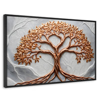 Cuadros Decorativos Canvas Revolution | Arbol Piedra Oro | Rectangular | Portada | Marco Negro