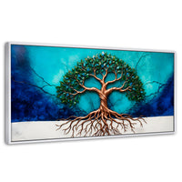 Cuadros Decorativos Canvas Revolution | Arbol Vida Energia | Panoramico | Portada | Marco Dorado
