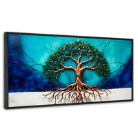 Cuadros Decorativos Canvas Revolution | Arbol Vida Energia | Panoramico | Portada | Marco Plateado