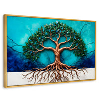 Cuadros Decorativos Canvas Revolution | Arbol Vida Energia | Rectangular | Portada | Marco Dorado