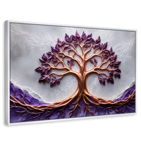 Cuadros Decorativos Canvas Revolution | Arbol Vida Lavanda | Rectangular | Portada | Marco Blanco