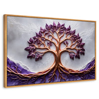 Cuadros Decorativos Canvas Revolution | Arbol Vida Lavanda | Rectangular | Portada | Marco Madera