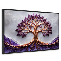 Cuadros Decorativos Canvas Revolution | Arbol Vida Lavanda | Rectangular | Portada | Marco Negro