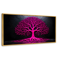 Cuadros Decorativos Canvas Revolution | Arbol Vida Rosa | Panoramico | Portada | Marco Madera
