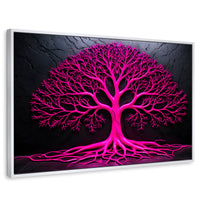 Cuadros Decorativos Canvas Revolution | Arbol Vida Rosa | Rectangular | Portada | Marco Blanco