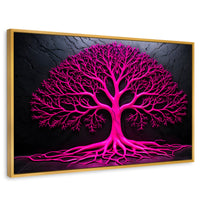 Cuadros Decorativos Canvas Revolution | Arbol Vida Rosa | Rectangular | Portada | Marco Dorado