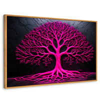 Cuadros Decorativos Canvas Revolution | Arbol Vida Rosa | Rectangular | Portada | Marco Madera