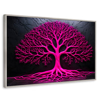 Cuadros Decorativos Canvas Revolution | Arbol Vida Rosa | Rectangular | Portada | Marco Plateado