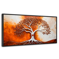 Cuadros Decorativos Canvas Revolution | Arbol Vida Tierra | Panoramico | Portada | Marco Plateado