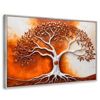 Cuadros Decorativos Canvas Revolution | Arbol Vida Tierra | Rectangular | Portada | Marco Plateado