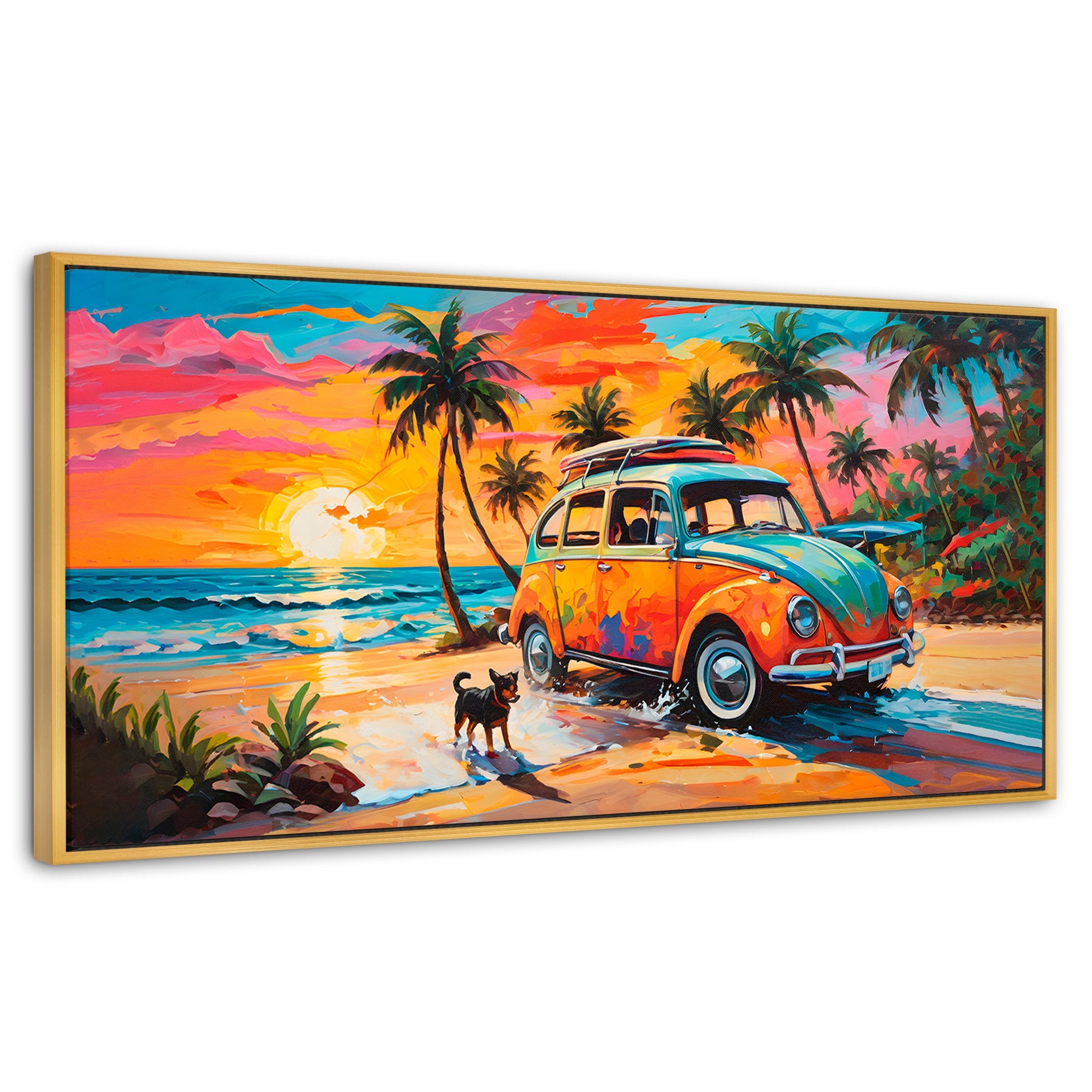Cuadros Decorativos Canvas Revolution | Atardecer Fiel | Panoramico | Portada | Marco Dorado