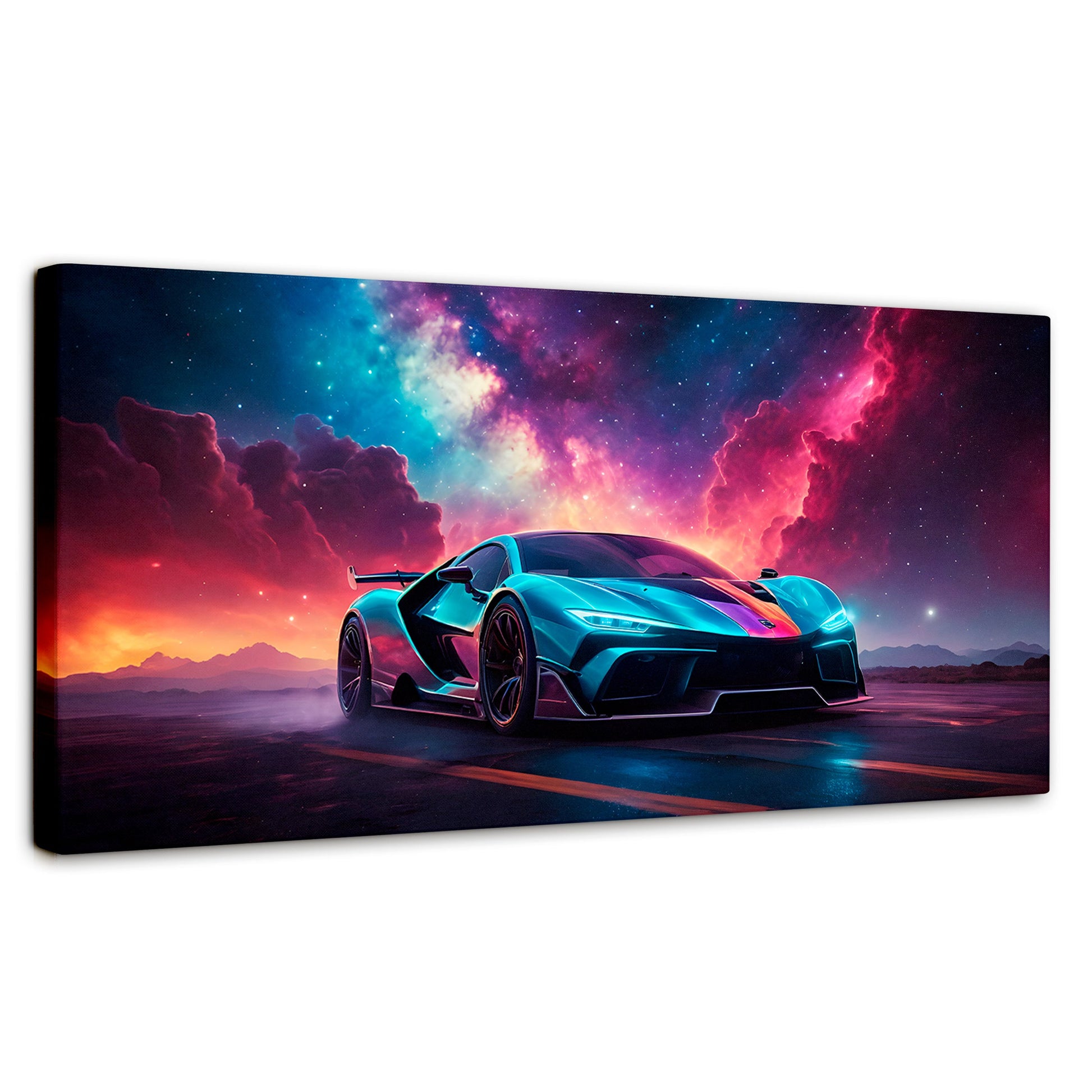 Cuadros Decorativos Canvas Revolution | Auto Deportivo Neon | Panoramico | Portada