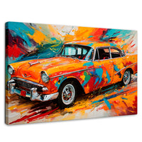 Cuadros Decorativos Canvas Revolution | Auto Retro Colorido | Rectangular | Portada | Marco SinMarco