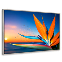 Cuadros Decorativos Canvas Revolution | Ave De Paraiso Vivo | Rectangular | Portada | Marco Plateado