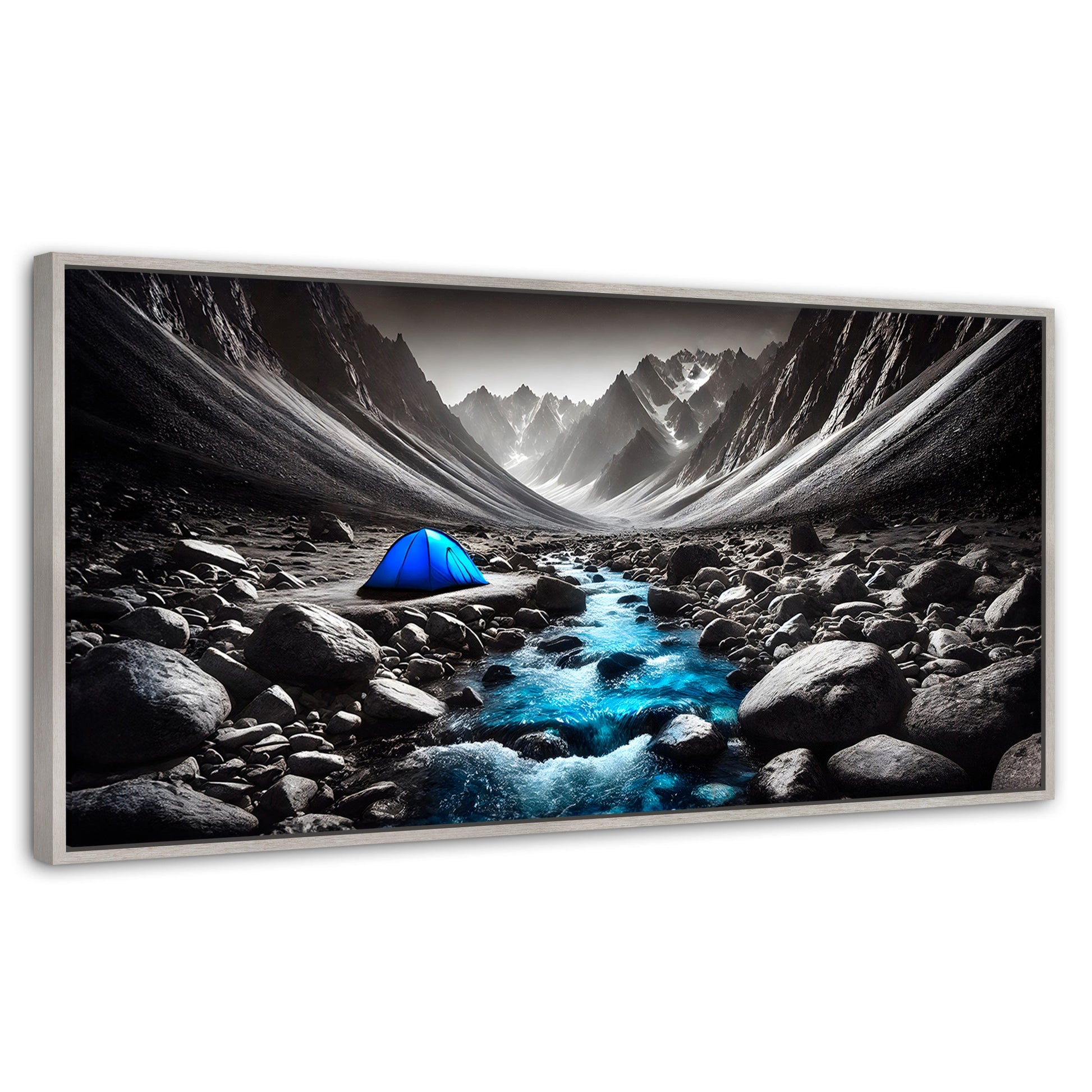 Cuadros Decorativos Canvas Revolution | Aventura Azul | Panoramico | Portada | Marco Blanco