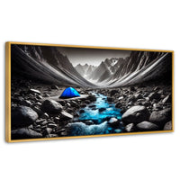 Cuadros Decorativos Canvas Revolution | Aventura Azul | Panoramico | Portada | Marco Madera