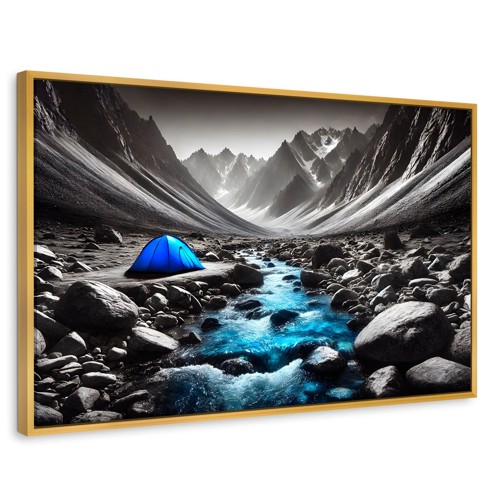 Cuadros Decorativos Canvas Revolution | Aventura Azul | Rectangular | Portada | Marco Dorado