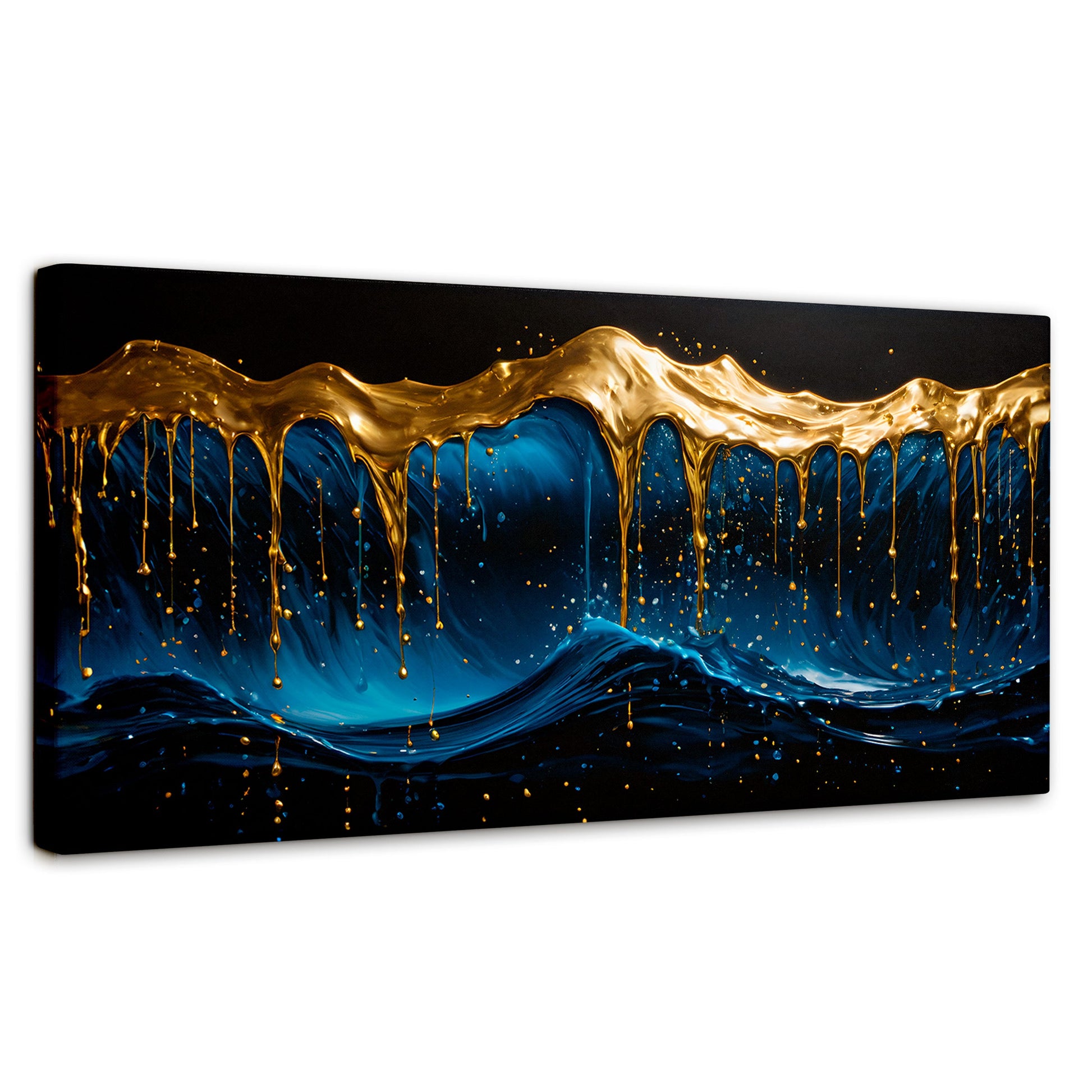Cuadros Decorativos Canvas Revolution | Azul Dorado | Panoramico | Portada | Marco SinMarco