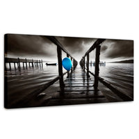Cuadros Decorativos Canvas Revolution | Azul En El Muelle | Panoramico | Portada | Marco SinMarco