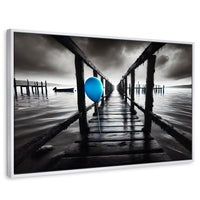 Cuadros Decorativos Canvas Revolution | Azul En El Muelle | Rectangular | Portada | Marco Blanco