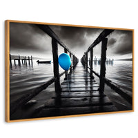 Cuadros Decorativos Canvas Revolution | Azul En El Muelle | Rectangular | Portada | Marco Madera