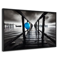 Cuadros Decorativos Canvas Revolution | Azul En El Muelle | Rectangular | Portada | Marco Negro