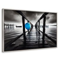 Cuadros Decorativos Canvas Revolution | Azul En El Muelle | Rectangular | Portada | Marco Plateado