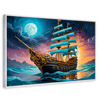 Cuadros Decorativos Canvas Revolution | Barco Mar Profundo | Rectangular | Portada | Marco Blanco