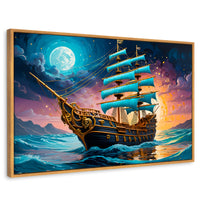 Cuadros Decorativos Canvas Revolution | Barco Mar Profundo | Rectangular | Portada | Marco Madera