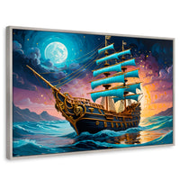 Cuadros Decorativos Canvas Revolution | Barco Mar Profundo | Rectangular | Portada | Marco Plateado