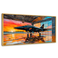 Cuadros Decorativos Canvas Revolution | Base Aerea Ocaso | Panoramico | Portada | Marco Dorado