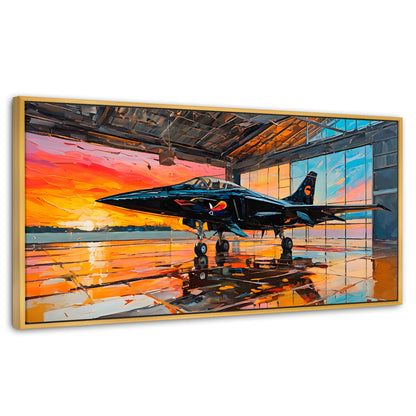 Cuadros Decorativos Canvas Revolution | Base Aerea Ocaso | Panoramico | Portada | Marco Dorado