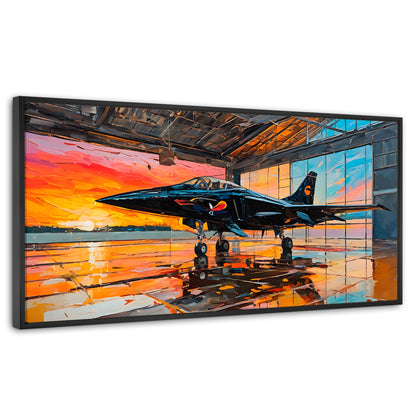 Cuadros Decorativos Canvas Revolution | Base Aerea Ocaso | Panoramico | Portada | Marco Negro