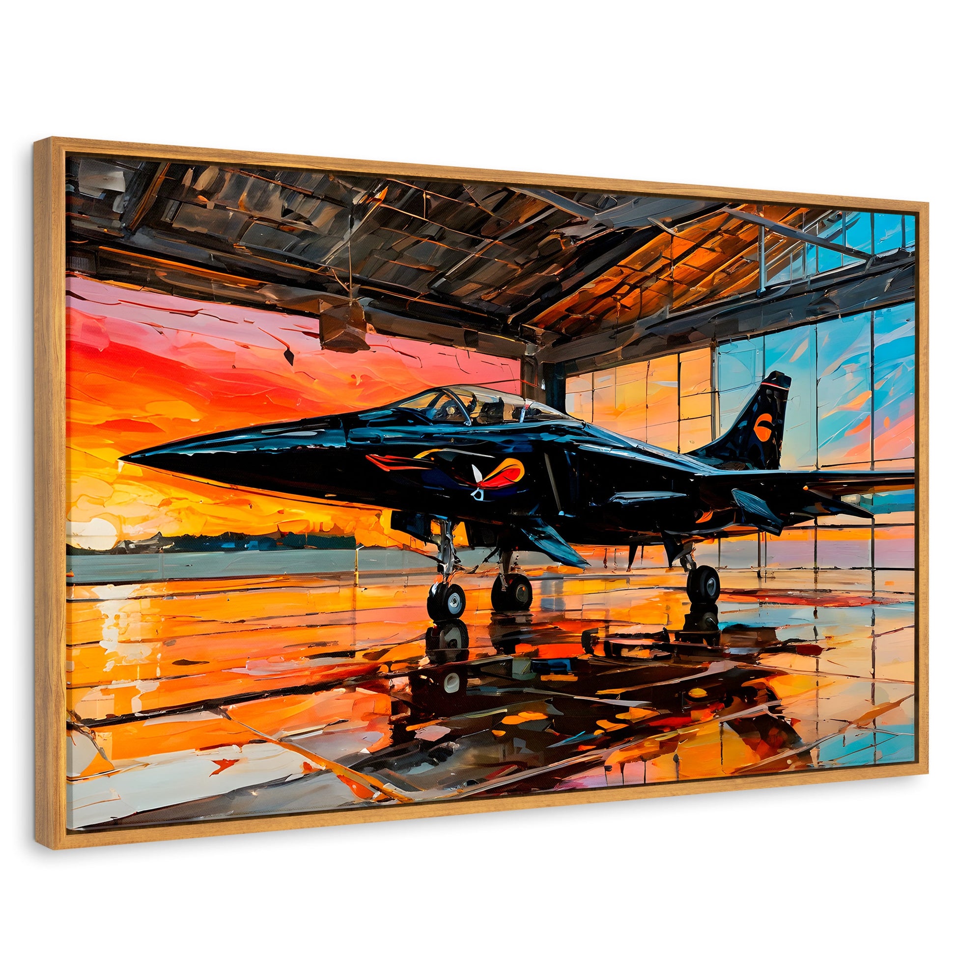 Cuadros Decorativos Canvas Revolution | Base Aerea Ocaso | Rectangular | Portada | Marco Madera