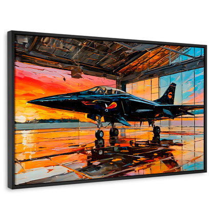 Cuadros Decorativos Canvas Revolution | Base Aerea Ocaso | Rectangular | Portada | Marco Negro
