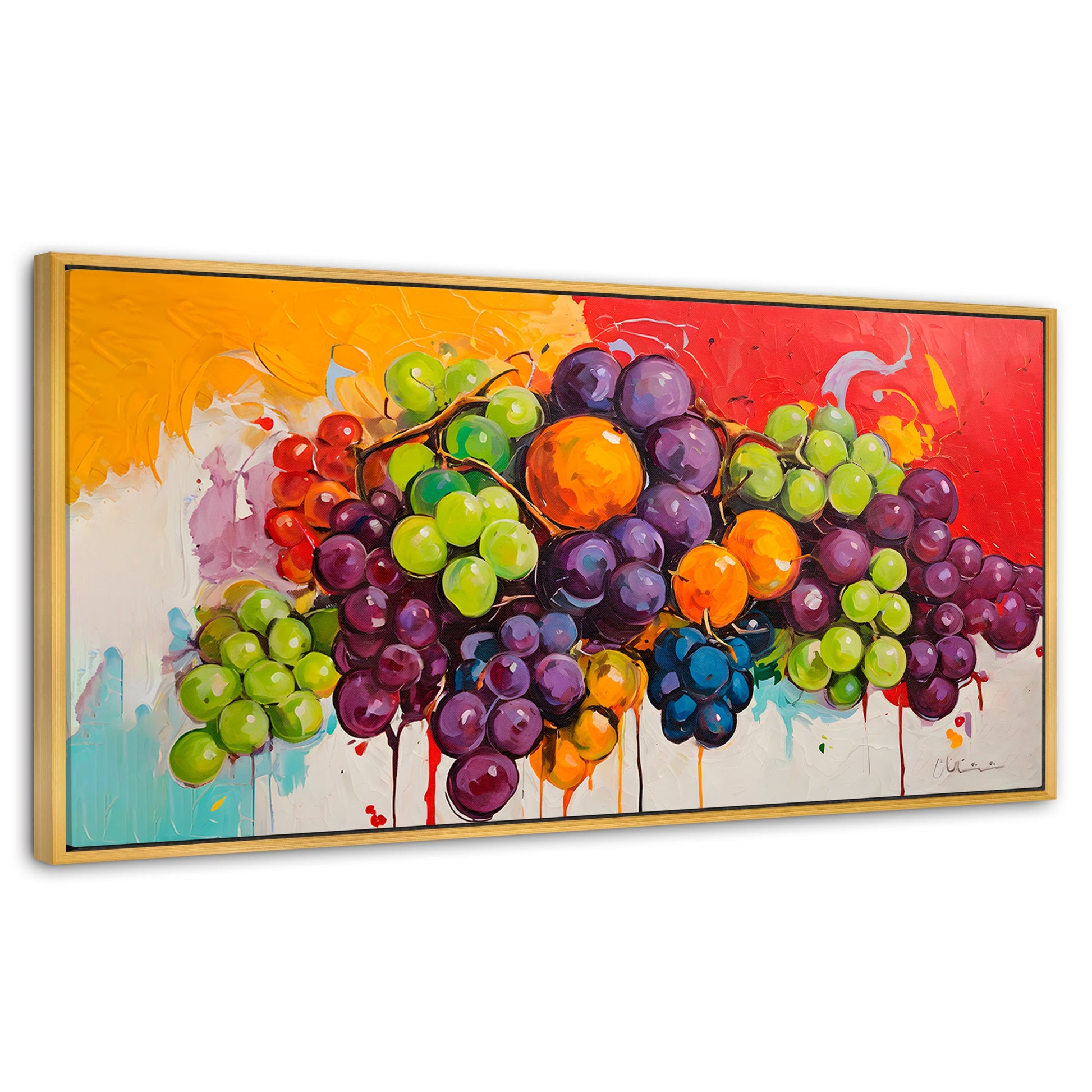 Cuadros Decorativos Canvas Revolution | Bodegon Con Uvas | Panoramico | Portada