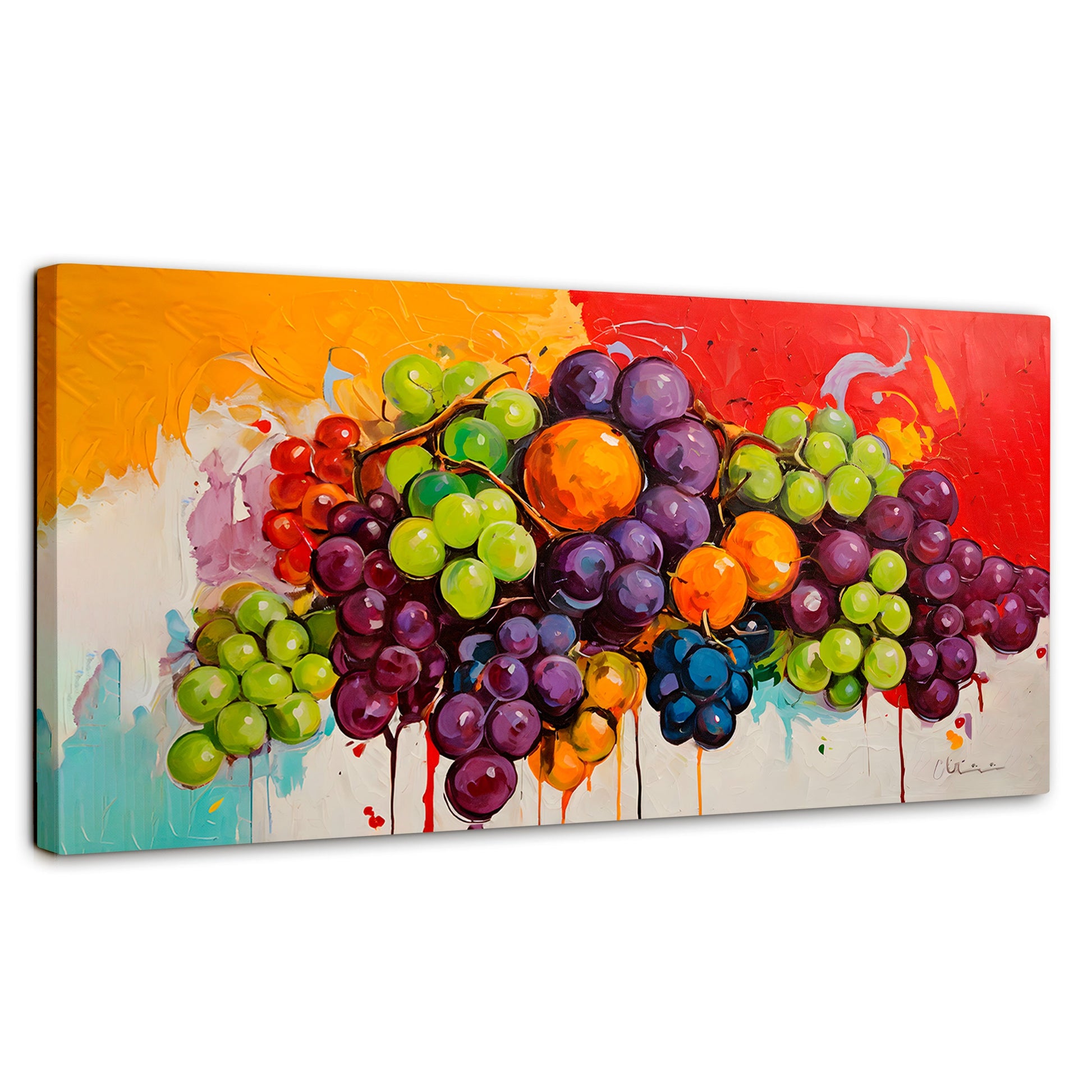 Cuadros Decorativos Canvas Revolution | Bodegon Con Uvas | Panoramico | Portada