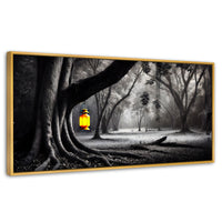 Cuadros Decorativos Canvas Revolution | Bosque Iluminado | Panoramico | Portada | Marco Madera